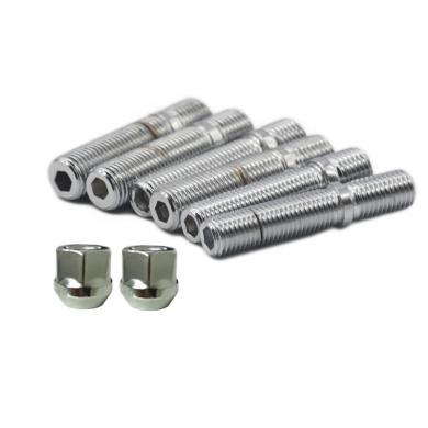 High Strength 12.9 Grade Silver Zinc Race and Track Conversion Stud Kit with Allen Key Inserted