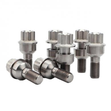 High Antirust Titanium Grey M14x1.5 Titanium Bolt with 12 Point Flange Titanium Bolt Head