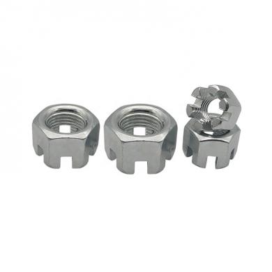 4.8 Grade Silver Zinc Plated M10x1.25 Castle Nut for Ball Joint